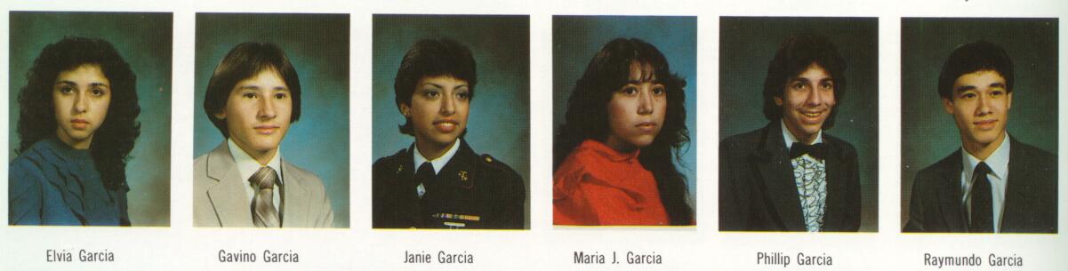 Index of 1983 Seniors from McAllen Memorial High School